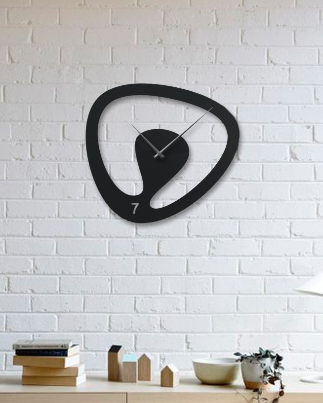 ساعت دیواری اورانوس با رنگ مشکی از جنس شیشه نشکن (پلکسی گلاس) - Image 4