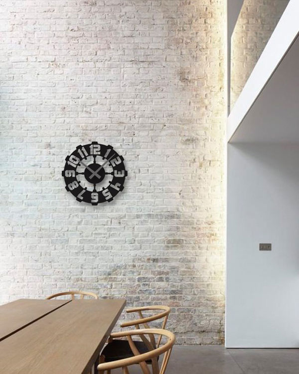 ساعت دیواری رنگ مشکی لوکس با طرح اعداد بزرگ - Image 4