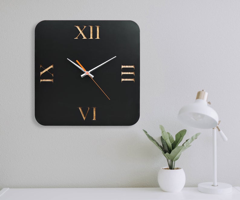 ساعت دیواری مدل black art جنس Mdf و یا ترکیب چوبی MDF و پلکسی گلس - Image 2