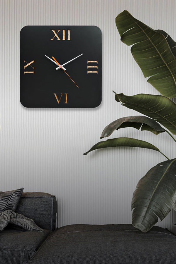 ساعت دیواری مدل black art جنس Mdf و یا ترکیب چوبی MDF و پلکسی گلس - Image 7