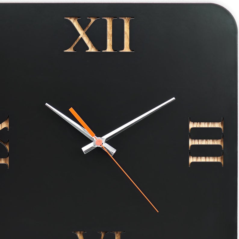 ساعت دیواری مدل black art جنس Mdf و یا ترکیب چوبی MDF و پلکسی گلس - Image 6