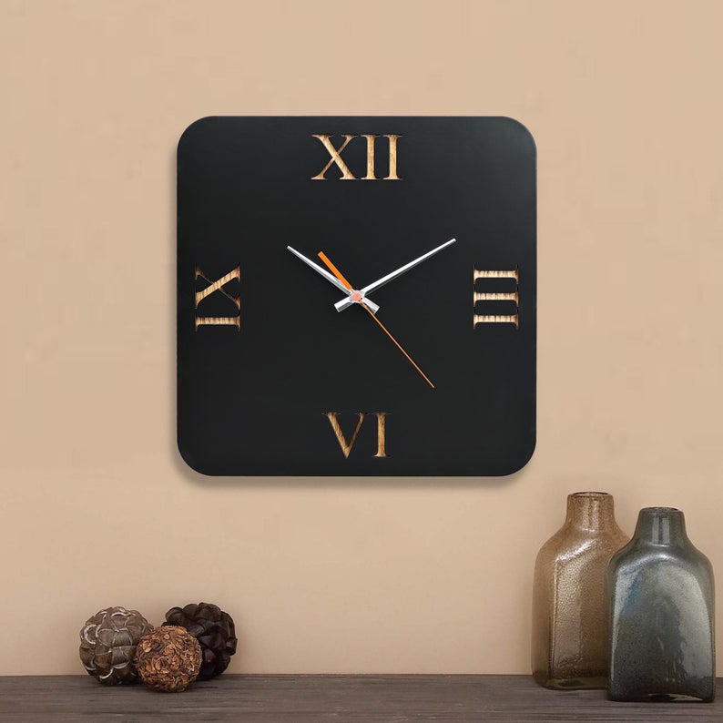 ساعت دیواری مدل black art جنس Mdf و یا ترکیب چوبی MDF و پلکسی گلس - Image 5