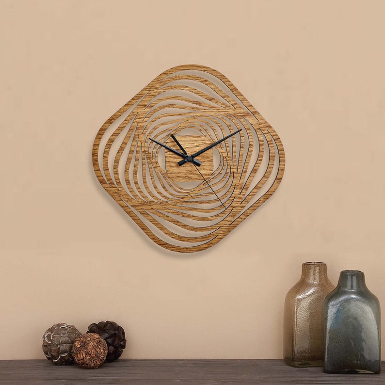 ساعت دیواری مدل blazing star چوبی از جنس MDF و در 3 رنگ - Image 3