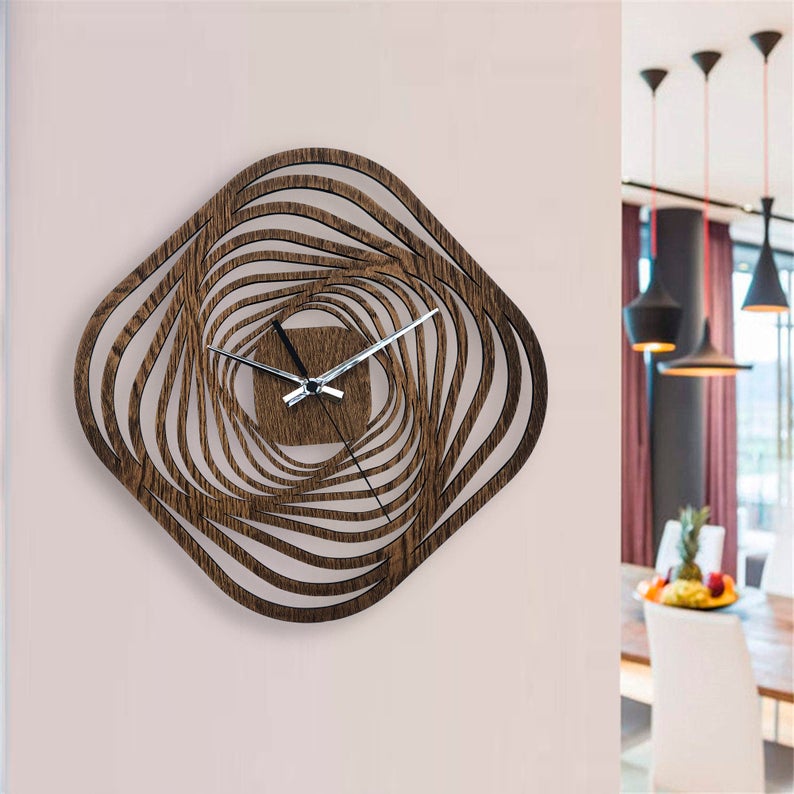 ساعت دیواری مدل blazing star چوبی از جنس MDF و در 3 رنگ