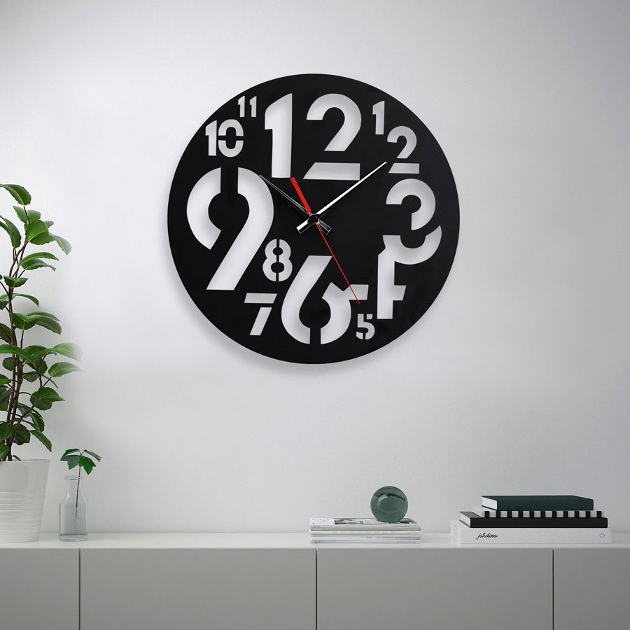 ساعت دیواری با رنگ مشکی مدرن دو جنس شیشه نشکن (پلکسی گلس) و چوبی - Image 2