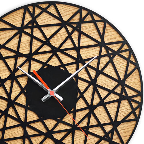 ساعت دیواری چوبی بی نظیر جنس بدنه ام دی اف در دو رنگ متفاوت - Image 6