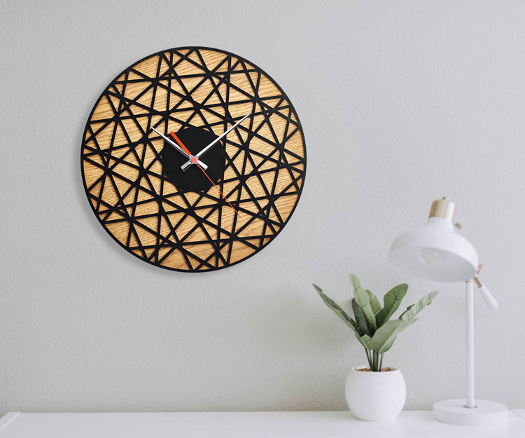 ساعت دیواری چوبی بی نظیر جنس بدنه ام دی اف در دو رنگ متفاوت - Image 9