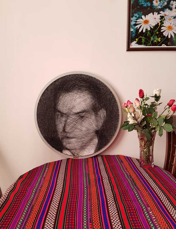 تابلوی میخ و نخ شهریار بافته شده با دست و نفیس - Image 5